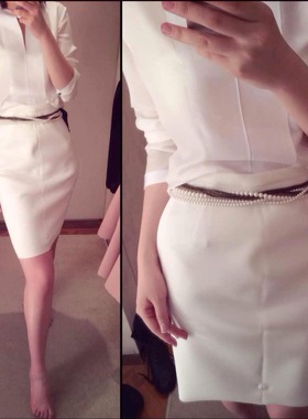 MiCo2019春秋新款名媛范雅致白色长袖衬衫女