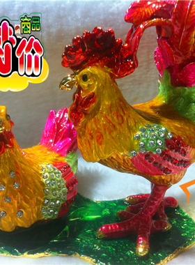 欧式风合金公鸡工艺品汽车摆件
