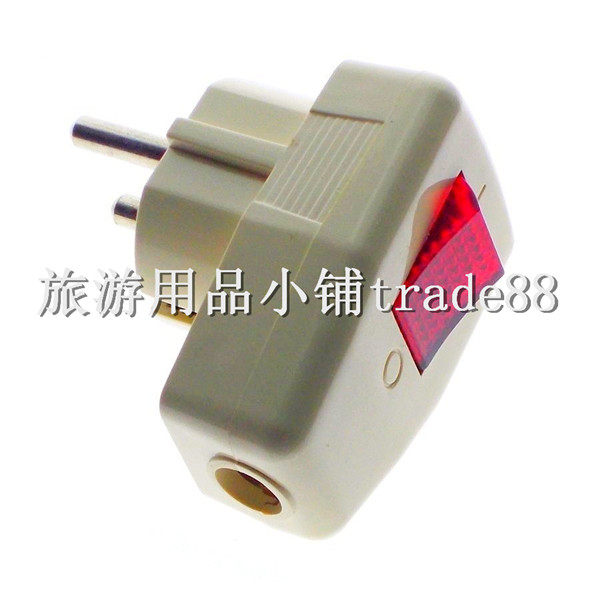 德标免焊自接线插头带开关 直角可拆可装线头16A 250V