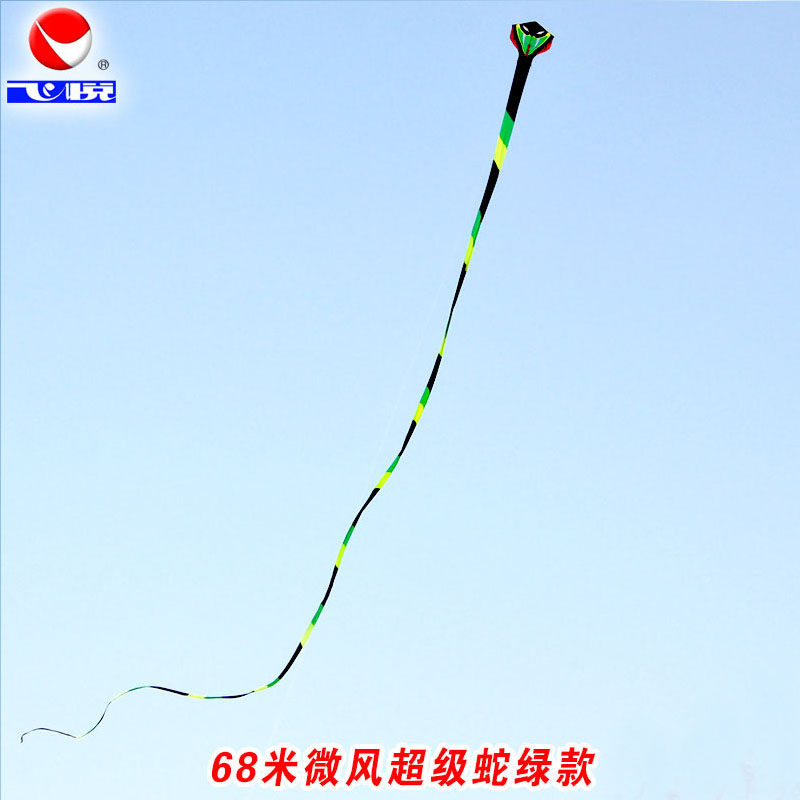 飞悦伞布蛇风筝彩色青蛇潍坊新款成人大型微风易飞初学者儿童长尾