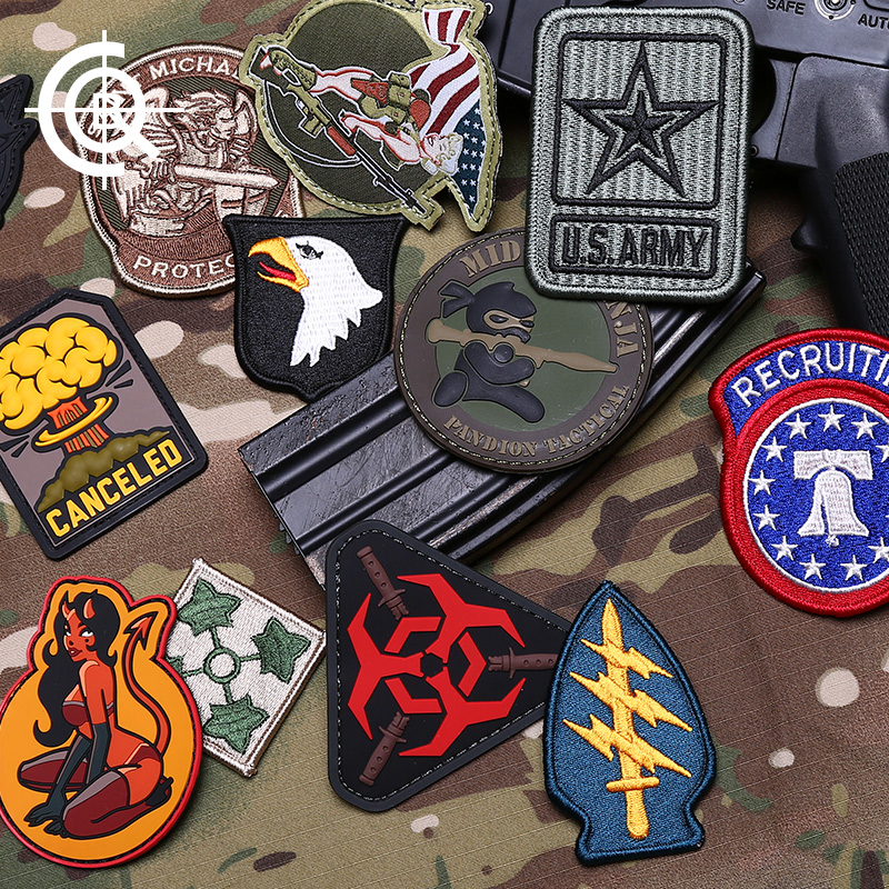 CQB US ARMY 空降师 步兵师 胸条刺绣魔术贴肩章 臂章 魔术贴