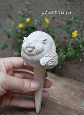 树脂卡通风小浣熊儿童房家居装饰