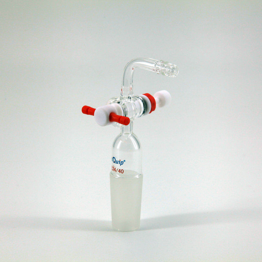 芯硅谷 抽气接头 f4520 90°抽气接头,高硼硅 四氟节门