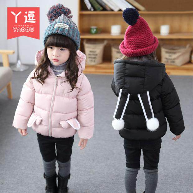 丫逗童装女童棉衣冬装外套新款女宝宝韩版棉服中小童加厚棉袄