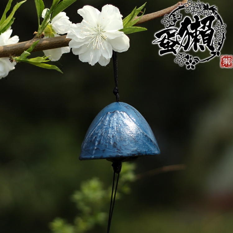 包邮蛋獭日本式金属铁器挂饰南部铸铁风铃富士山玲龙胆花鲸鱼铃铛