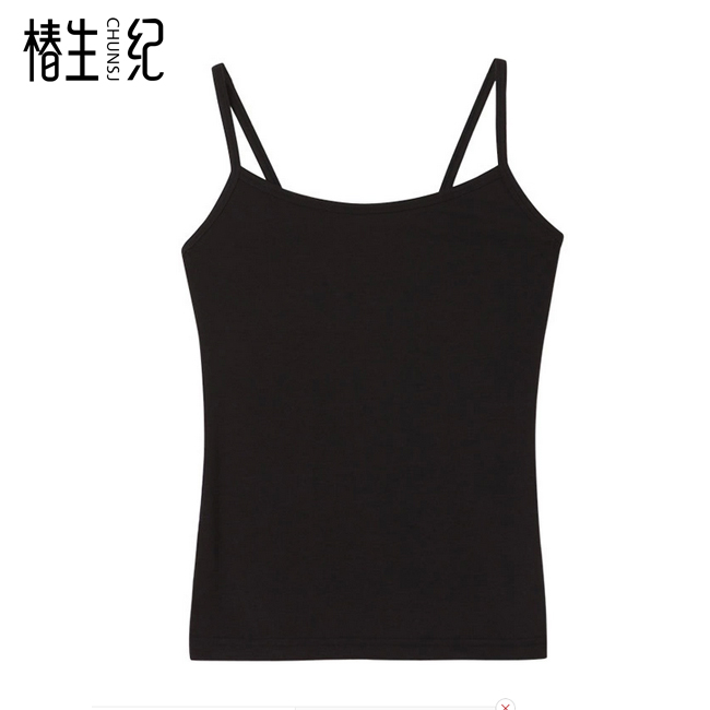 莫代尔吊带女黑白修身显瘦打底衫休闲百搭纯色工字型女士薄背心夏