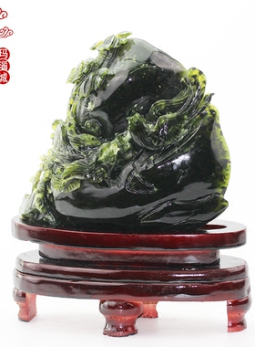 喜上眉梢绿色招财办公室风水摆件