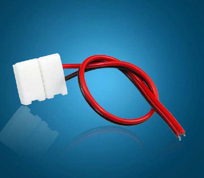 8mm单色5050 3528 5630灯带免焊连接线10mm灯带对接头及红黑电线