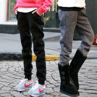 宽松小脚裤 运动哈伦裤 子女 束脚胖mm休闲卫裤 秋冬加绒加厚保暖时尚