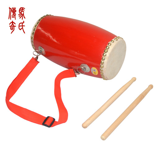 马氏传奇12cm儿童腰鼓头层水牛皮腰鼓舞蹈鼓娃娃秧歌舞蹈腰鼓 - 封面