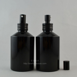 200ML 125ML黑色玻璃花水瓶配黑色铝乳泵雾喷压泵乳液细雾瓶分装