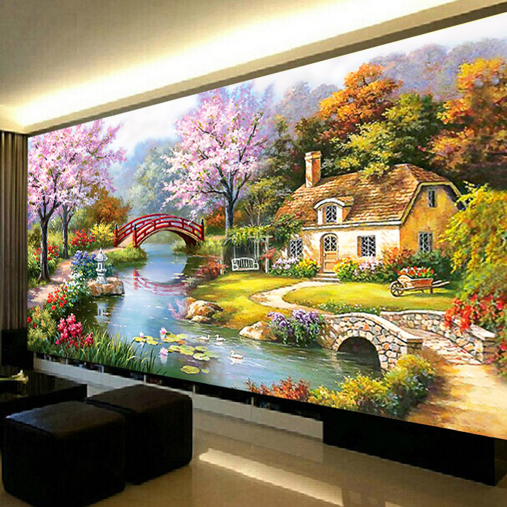 5D魔方钻石画梦幻家园满钻十字绣新款客厅欧式花园山水风景钻石绣|ruв категории домашний ткань, вышивка крестом и инструментов, принадлежностей, вышивка крестом suite - от Buy2taobao.com для оказания профессиональной услуги покупки агента Taobao