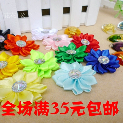 diy手工花朵缎带儿童发夹