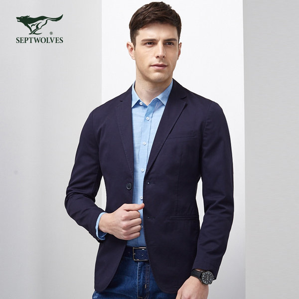 七匹狼 17年秋季新款 商务休闲西服外套 聚划算+优惠券折后￥299包邮（￥399-100）多色可选