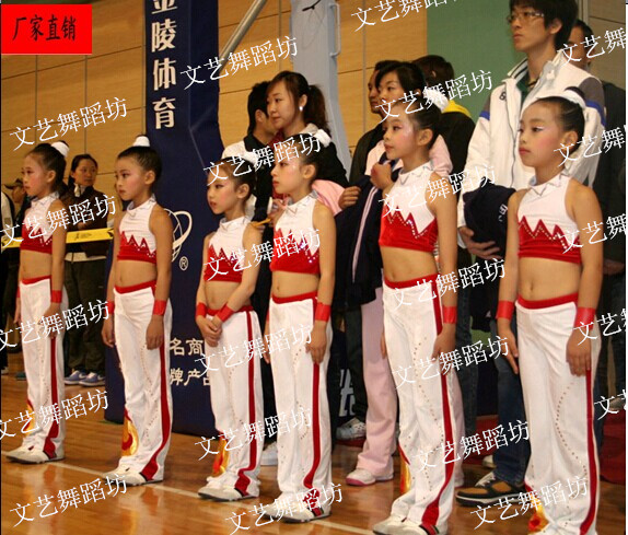 儿童健美操服装广播体操演出服套装女啦啦操演出服啦啦队服装定制