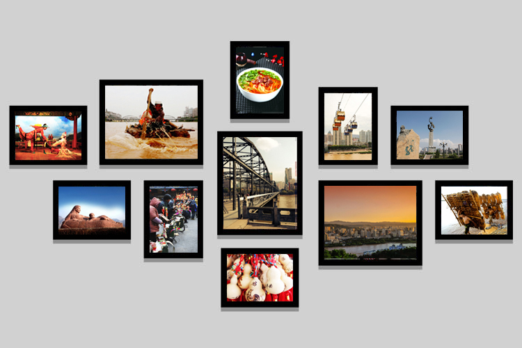 兰州拉面面馆装饰画 面食文化饭厅牛肉面照片墙组合画老照片挂画