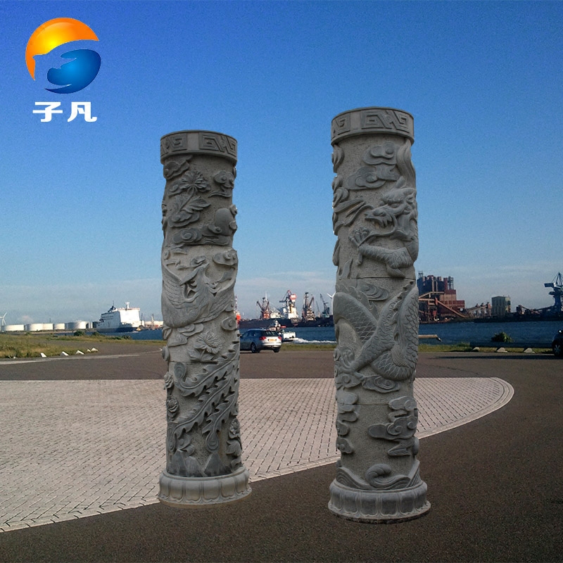 子凡 石雕柱子大理石景观柱青石盘龙柱华表柱神兽石头龙凤柱chr94