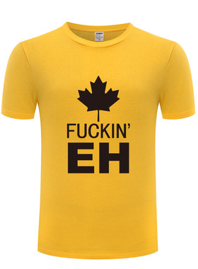 2017外贸男式短袖T恤 Canada Fuckin' Eh 欧码男士纯棉T恤