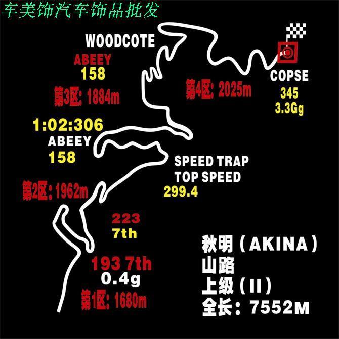赛车道地图后窗挡风玻璃装饰贴