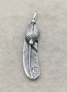 复古羽毛朋克风纯银饰品小吊坠