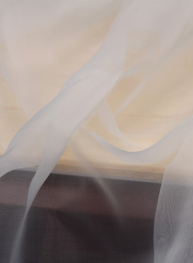 欧根纱面料高密度硬纱滑爽挺阔时装连衣裙布料 黑色白色