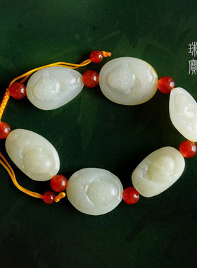 天醉弥勒佛精雕新疆礼品证书手串
