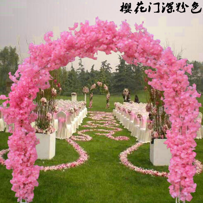 婚庆道具新款绢花拱门樱花拱门樱花路引树架子婚礼装饰樱花枝花门