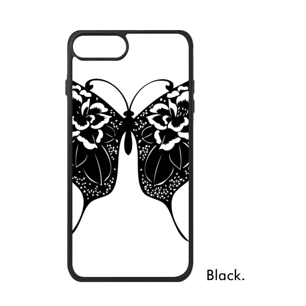 适用于iPhone瑰翅膀蝴蝶剪影图案Xr手机壳max保护套678pro硅胶112