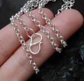 曼谷银 原汁银子好运长项链65cm3mm 纯银925 泰银 手工银