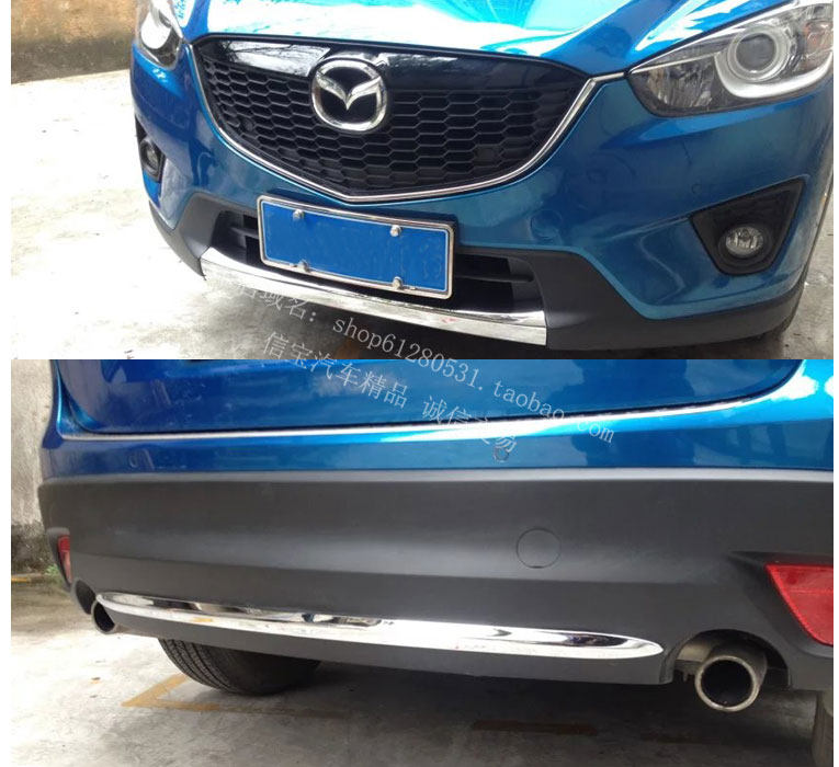 CX5中网马自达前杠改装饰条