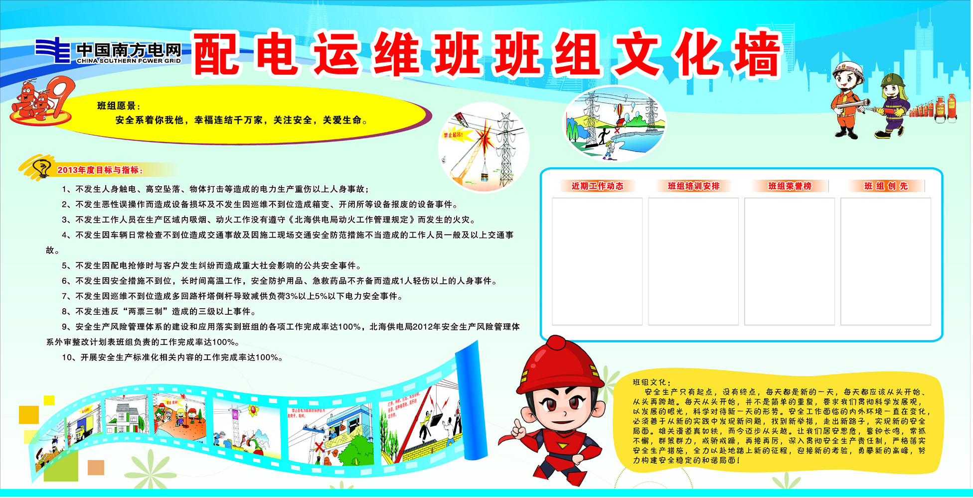 698海报印制67配电运维班班组文化墙