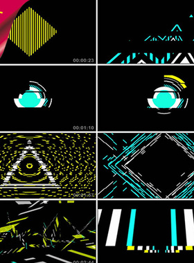 【蓝色前卫格子】时尚发散青春炫酷动感VJ酒吧夜店走秀视频秀才