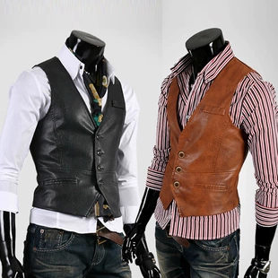 Rock nam thần châu Âu và Mỹ giản dị kích thước lớn da PU ca sĩ phù hợp với áo khoác da nam giới tự tu trẻ nhỏ phù hợp với thủy triều shop áo khoác nam