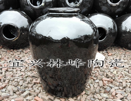 容量圆口黑釉陶瓷家用工具白酒