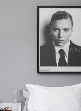 斯嘉丽·约翰逊Scarlett Johansson 黑白简约人物画ins风墙画挂画