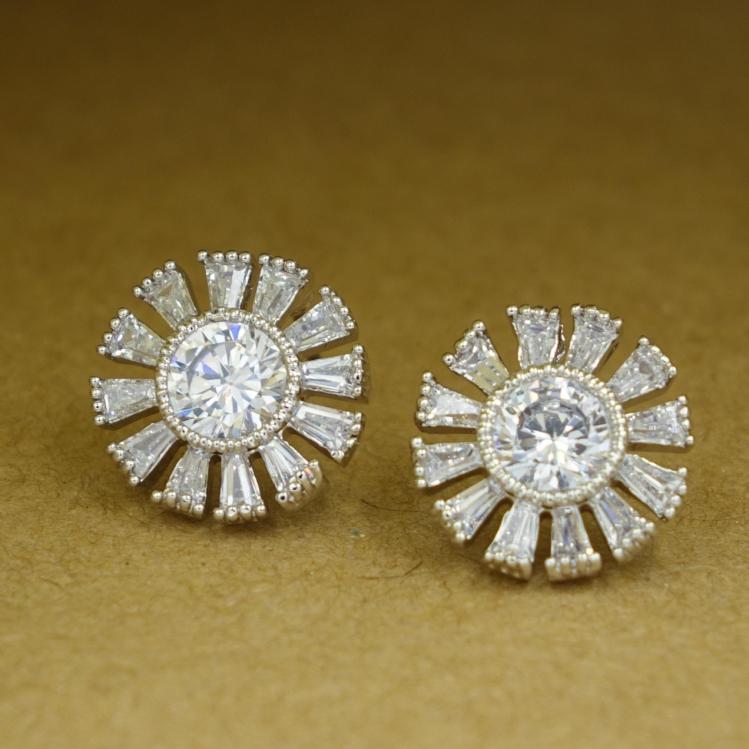 正品新光饰品耳饰 小香风精致婉约锆石水钻小花小耳坠耳环 韩国