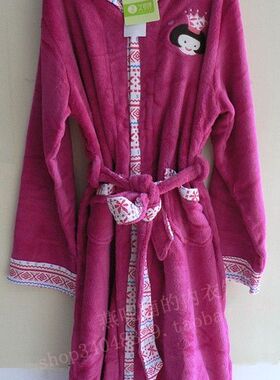 正品久岁伴 睡衣 女童亲子珊瑚绒睡衣睡袍家居服12247