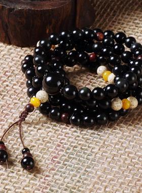 时尚天然黑曜石男女士手链情侣两用链多层项链招财旺事业水晶