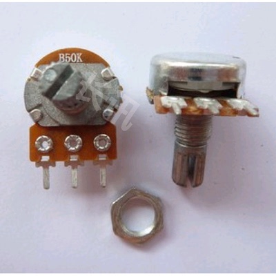 单联电位器开关（短柄）B50K 3脚 柄长15MM