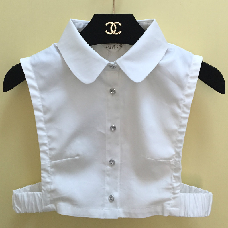 女士春秋百搭纯棉白色冬季假领