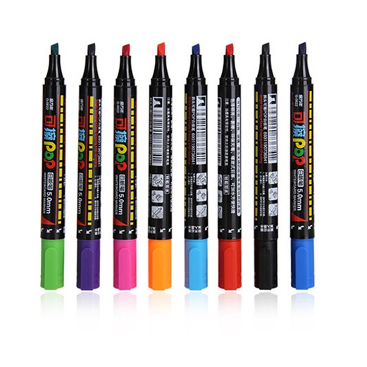 包邮 G-0622金万年白板笔可擦POP笔 5MM斜头 可加墨水 粉红橙紫色