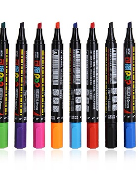 包邮 G-0622金万年白板笔可擦POP笔 5MM斜头 可加墨水 粉红橙紫色