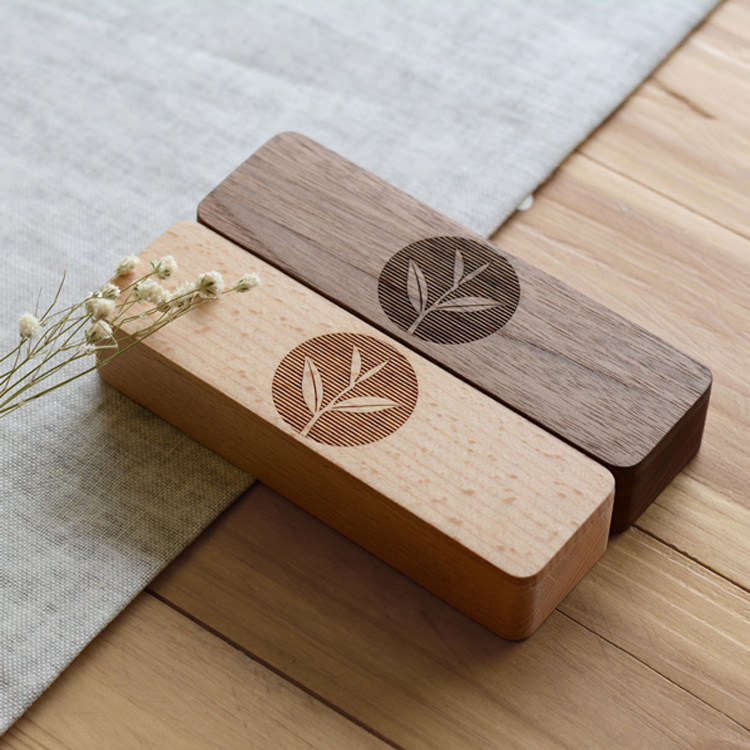 LITTLE DESIGN迷你便携式茶叶盒罐 便携随身茶盒 随和原木制