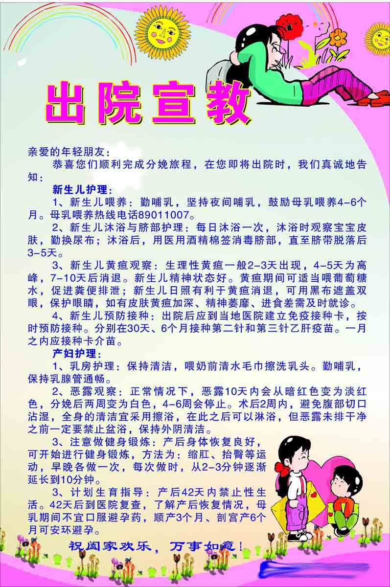 209海报印制展板素材469出院宣教