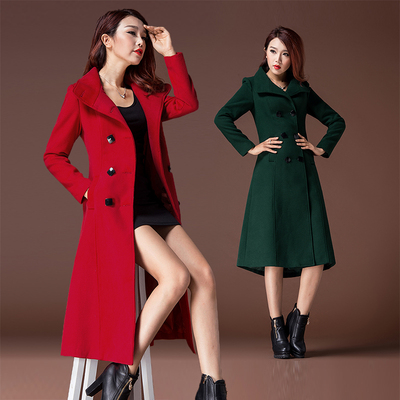 新款立领加厚修身风显瘦毛呢外套