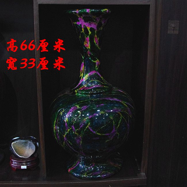 台湾摆件居家花瓶原石七彩玉图片