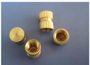 B型铜嵌件盲孔注塑铜螺母单通预埋件铜滚花螺母M12X15