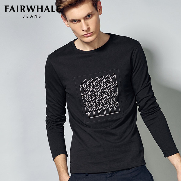 Mark Fairwhale 马克华菲 纯棉 男式长袖T恤 聚划算+优惠券折后￥78包邮（￥118-40）