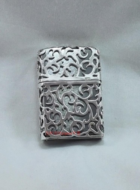 原装打火机 唐草 富贵花金缕战衣 全手工缕空雕刻 纯银S925刻花