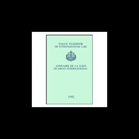 【预售】Hague Yearbook of International Law: Annuaire de - 封面